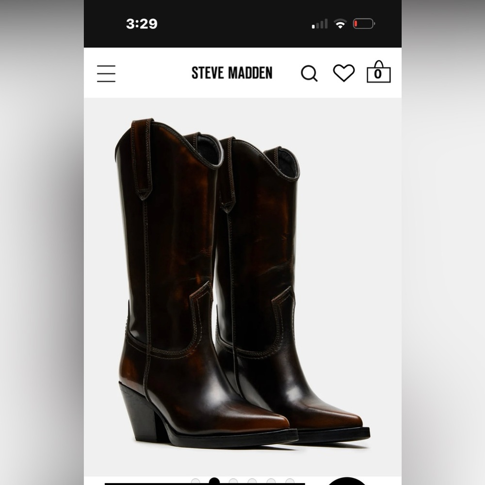 Steve Madden Dark Brown Western Cowboy Boots